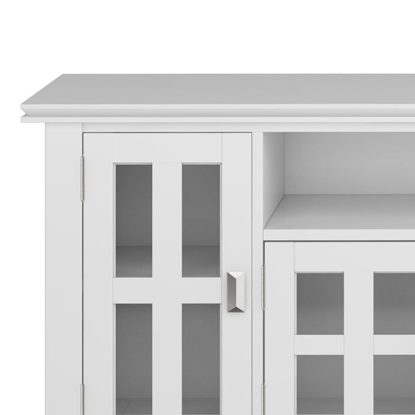 English Elm Artisan 72" White Tv Media Stand – Handcrafted Solid Wood With Modern Storage & Cable Management Solutions B136P158428