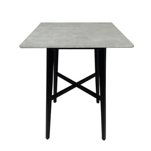 English Elm Christopher Knight Home® - Modern Bar Height Dining Table with Durable High-Pressure Laminate Top and Sleek Rubberwood Legs, Black Finish Cement Grey 65503.00CEM