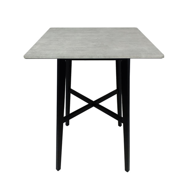 English Elm Christopher Knight Home® - Modern Bar Height Dining Table with Durable High-Pressure Laminate Top and Sleek Rubberwood Legs, Black Finish Cement Grey 65503.00CEM