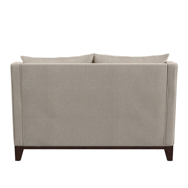 Homelegance By Top-Line Kramer Fabric Loveseat with Down Feather Cushions Espresso Polyester