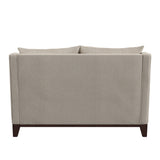 Homelegance By Top-Line Kramer Fabric Loveseat with Down Feather Cushions Espresso Polyester