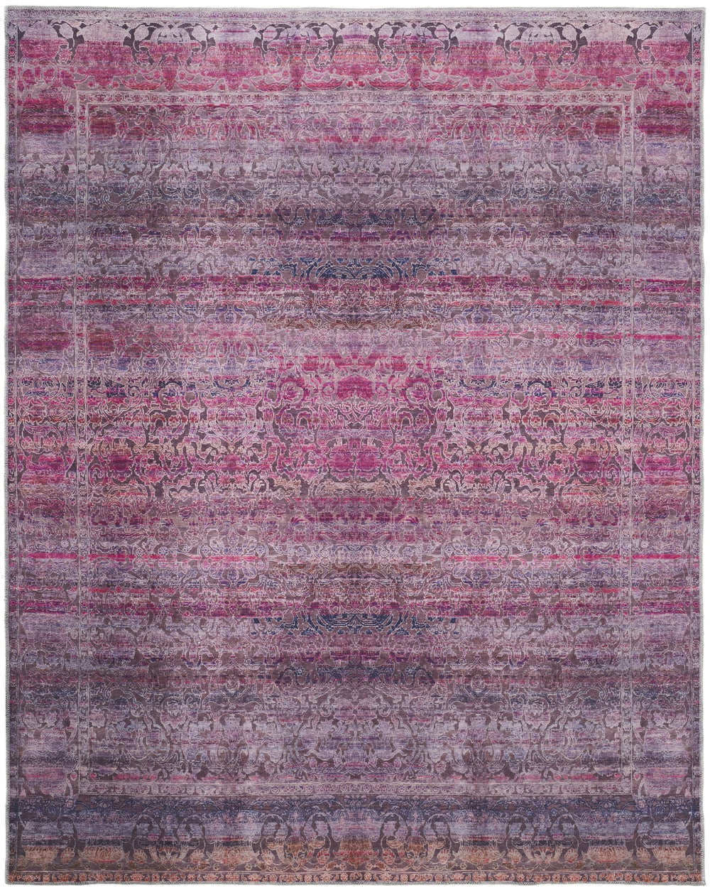 Feizy Rugs Voss Bold Transitional Rug: Vibrant Colors & Distressed Patterns For A Stunning Living Space Decor Pink,Purple Polyester Vos39h5fpnkpurg21