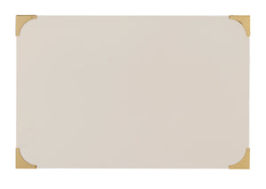 Homelegance By Top-Line Jameson 3-Drawer Gold Accent Nightstand White Wood