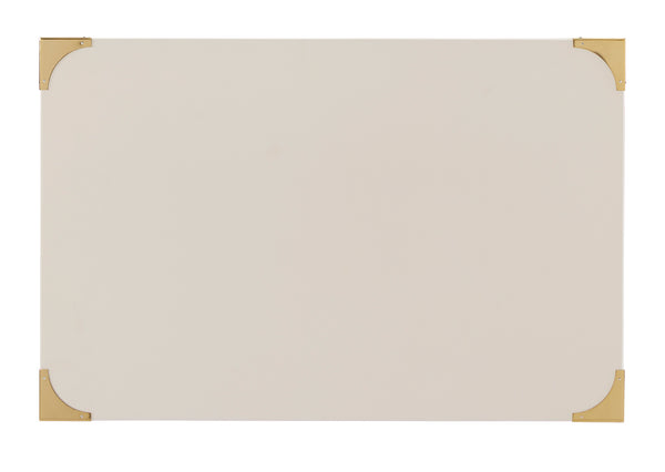 Homelegance By Top-Line Jameson 3-Drawer Gold Accent Nightstand White Wood