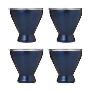 Lenox Cambridge 11 Oz Insulated Brushed Navy All Purpose Cocktail Tumblers, Set of 4 NO COLOR METAL EPCNY2ABLCB2DS