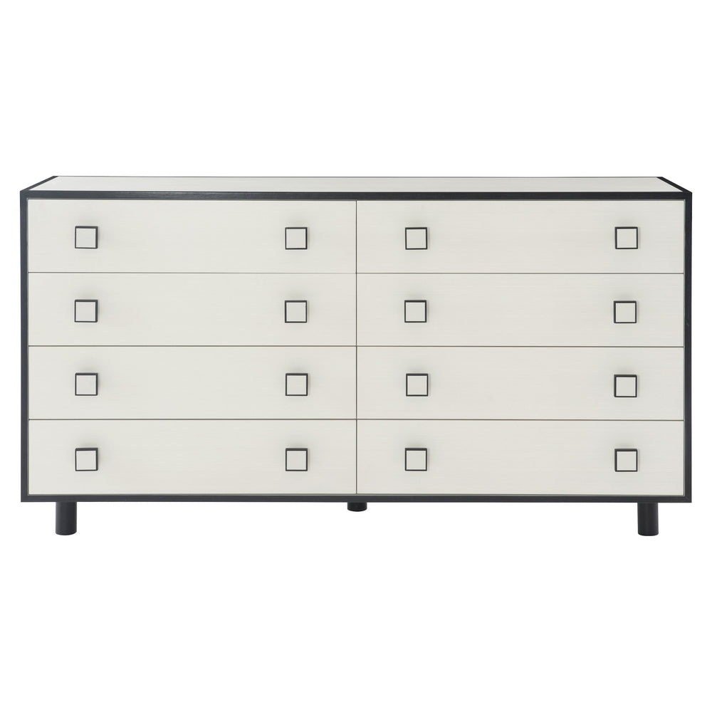 Bernhardt Bernhardt Two-Tone Silhouette Dresser In Eggshell & Onyx — 8 Soft-Close Drawers, Glam Transitional Design 307052