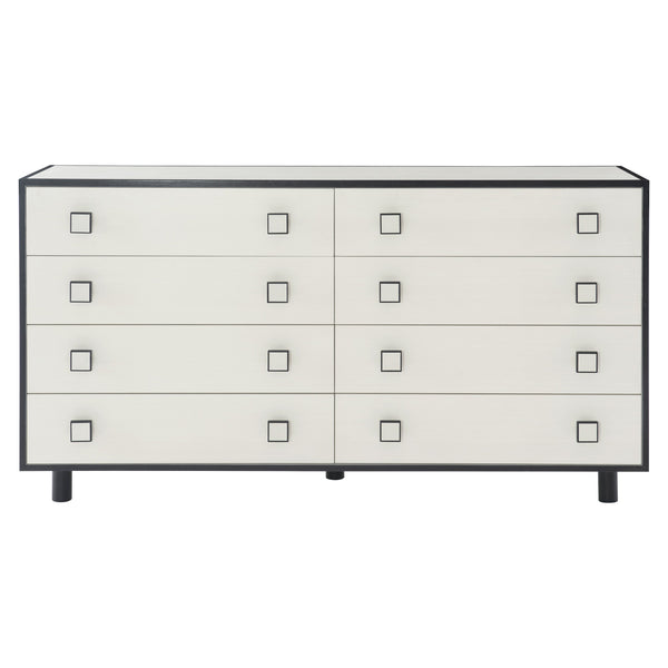 Bernhardt Bernhardt Two-Tone Silhouette Dresser In Eggshell & Onyx — 8 Soft-Close Drawers, Glam Transitional Design 307052