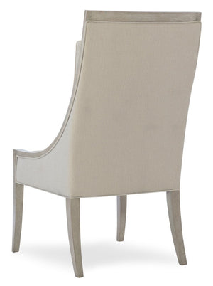Hooker Furniture Elixir Modern Host Chair With Plush Upholstered Back, Walnut Textured Finish & Champagne Accents 5990-75500-LTWD