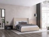 VIG Furniture Modrest Emilia - Modern Beige Velvet Bed VGKN-N5070-BGE