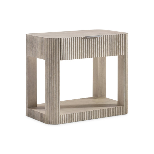 Bernhardt Bernhardt Lucerne Wire-brushed Oak Nightstand with Reeded Detail and Soft-close Drawer 393228