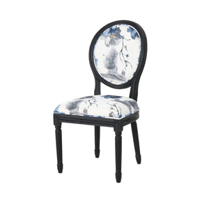 English Elm Christopher Knight Home® - ROUND Round Back Chair Set with French Country Fabric, Floral & Chevron Accents, Rubberwood Legs Blue+Multi 62529.00PRT