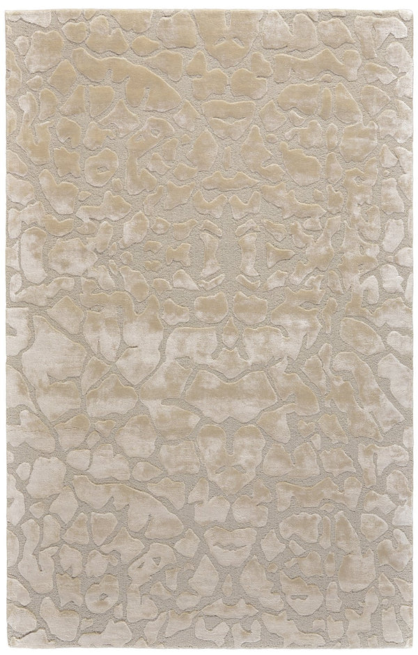 Feizy Rugs Mali Hand-tufted Abstract Rug – Contemporary Glam With Subtle Sheen For Sophisticated Interiors Ivory,Taupe,Tan Viscose,Wool 7178629fivy000c50