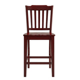 Homelegance By Top-Line Juliette Slat Back Wood Counter Height Chairs (Set of 2) Red Rubberwood