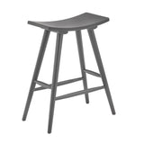 Homelegance By Top-Line Darvell Solid Wood 24" Counter Stool (Set of 2) Grey Rubberwood