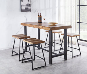 English Elm Steve Silver - Landon Counter Table Set - Dark Brown Iron Base, Birch Veneer Top, Counter Height Seating for 4 B081P157215