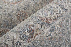 Feizy Rugs Marquette Elegant Power-loomed Rug With Traditional Persian Motifs - Stain Resistant And Durable Taupe,Silver,Blue Polyester,Acrylic Mrq3761fgrymltf06