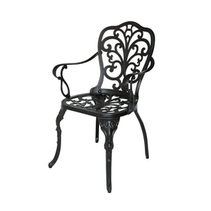 English Elm Christopher Knight Home® - VIGO Antique-Style Aluminum Dining Chair in Natural Finish with Ornate Scrollwork, 300 lb Capacity 62912.00SHNCOP