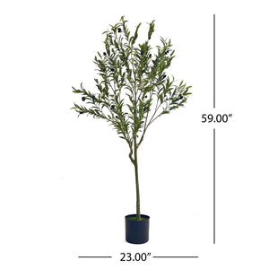 English Elm 150cm Artificial Olive Tree Faux Botanical Lifelike Foliage for Living Room Decor 70527.00