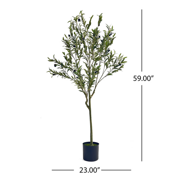 English Elm 150cm Artificial Olive Tree Faux Botanical Lifelike Foliage for Living Room Decor 70527.00