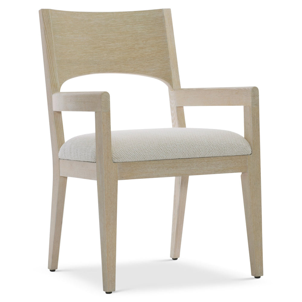 Bernhardt Bernhardt Solaria Arm Chair Rustic-Modern Ash Frame, Dune Finish, Upholstered Slip Seat, Timeless Comfort 310556