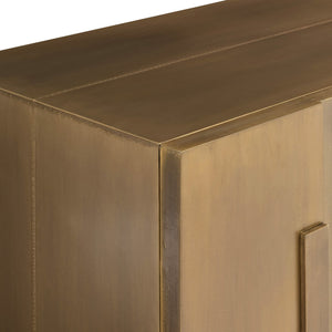 Bernhardt Bernhardt Acora Buffet With Aged Brass Clad Frame, Sculptural Patchwork Doors & Soft-Close Storage 347134