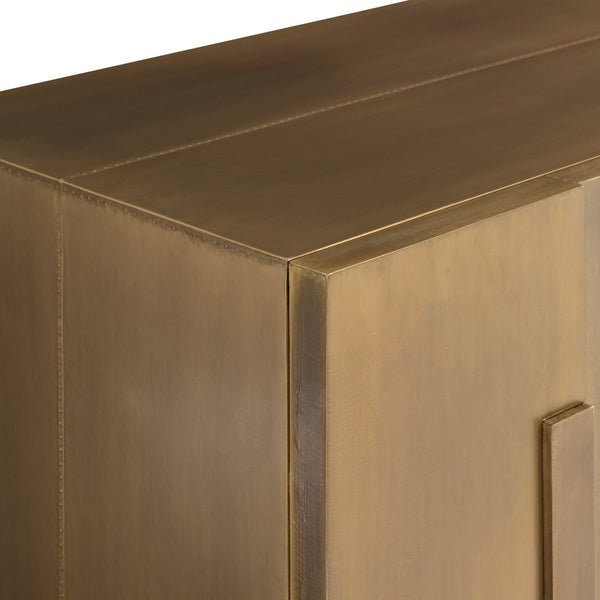 Bernhardt Bernhardt Acora Buffet With Aged Brass Clad Frame, Sculptural Patchwork Doors & Soft-Close Storage 347134