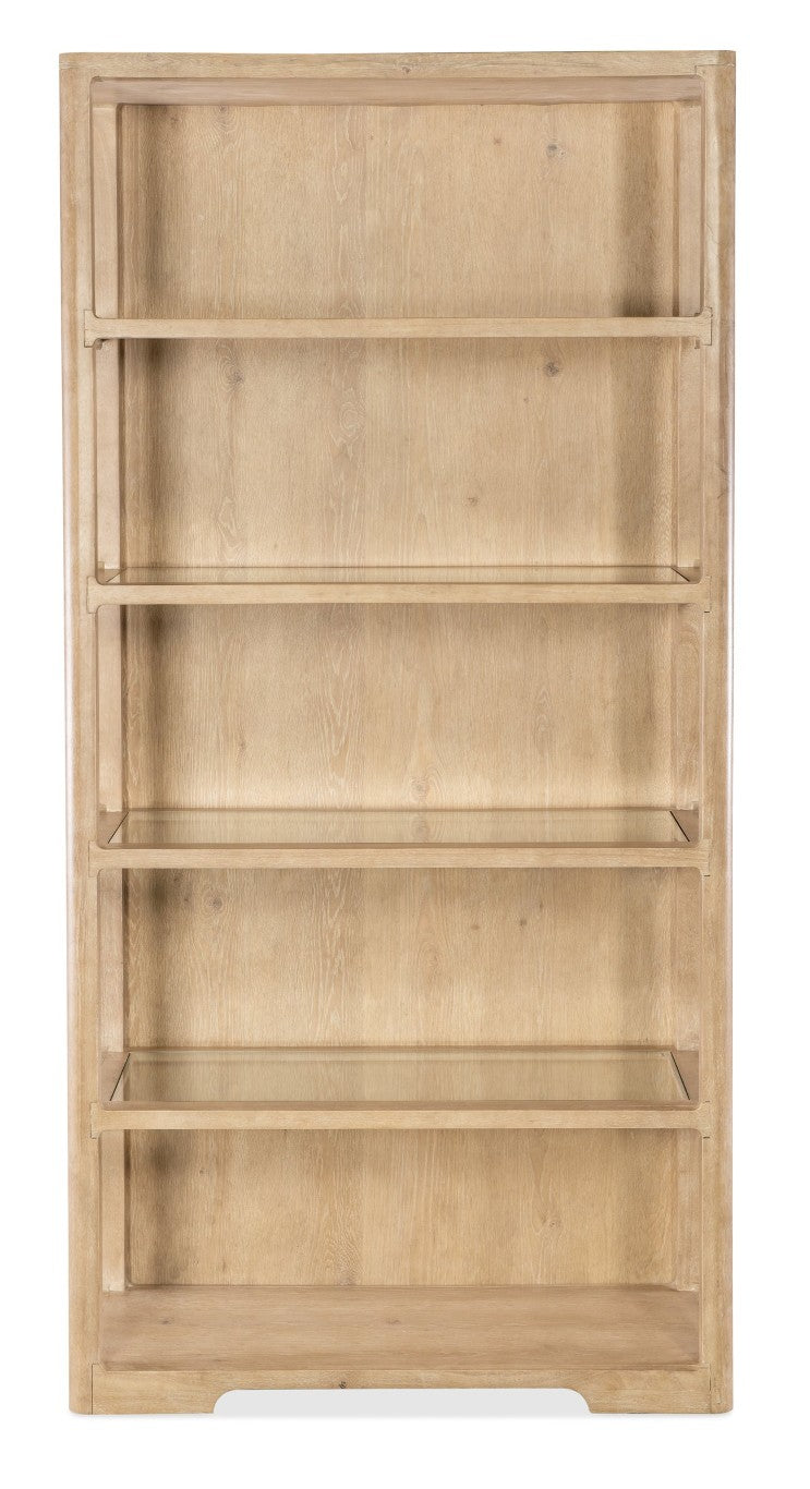 Hooker Furniture Retreat Etagere — Dune Oak Veneer Display With Tempered Glass Shelves For Airy Resort-Inspired Style 6950-10443-80