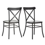 Homelegance By Top-Line Greta Metal Dining Chairs (Set of 2) Black Metal