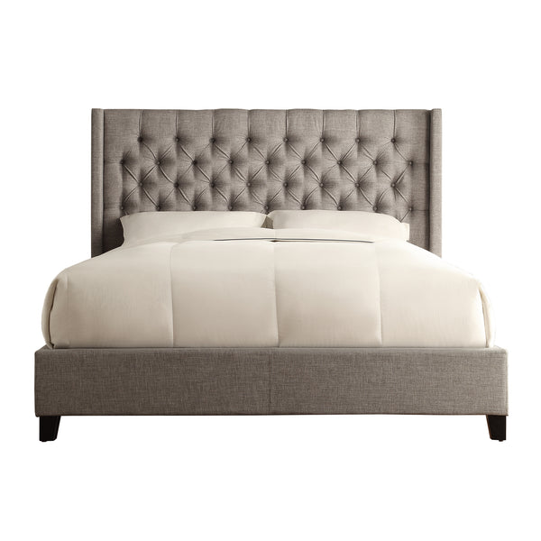 Homelegance By Top-Line Thorin Wingback Button Tufted Bed Grey Linen