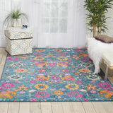 Nourison Passion PSN01 Machine Made Power-loomed No Border Indoor Only Bohemian Transitional Rug Denim, Denim 100% Polypropylene 99446387554