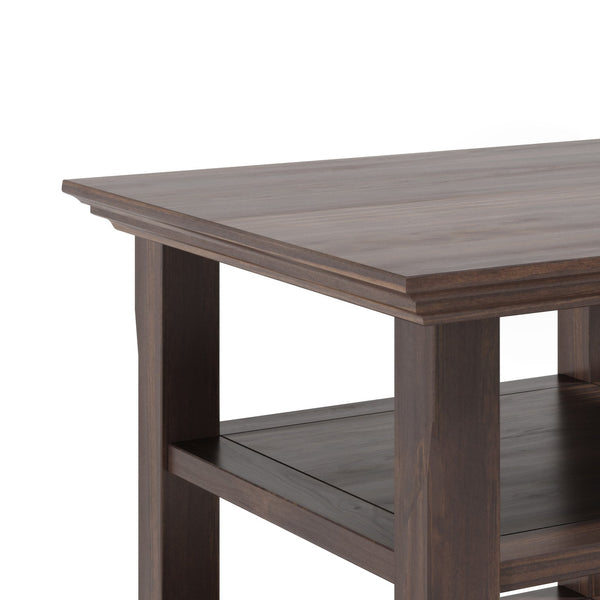 English Elm Acadian End Table - Handcrafted Warm Walnut Brown Accent With Open Storage Shelves & Elegant Design B136P159692