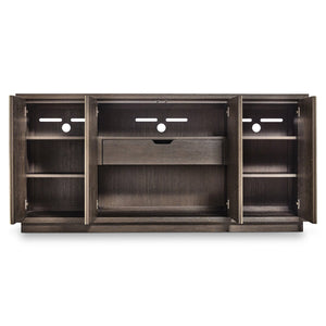 Bernhardt Bernhardt Geneve Oak and Cast Aluminum Buffet with Push Open Doors for Dining Rooms 392134