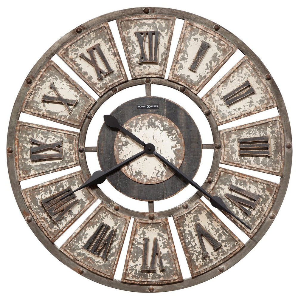 Hekman Furniture 625700 Oversized Vintage Wall Clock - Aged Metal, Distressed Finish, Roman Numerals & Quartz Movement  Edon Wall Clock 625700