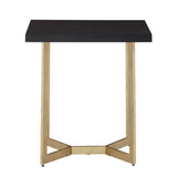 Homelegance By Top-Line DuBose Black and Gold Metal Base End Table Black Metal