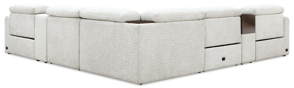 Hooker Furniture Anaheim Seven Piece Power Sectional White Performance Fabric Reclining Living Room Set SS900-7PC3-484