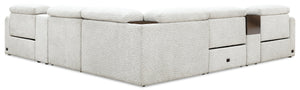 Hooker Furniture Anaheim Seven Piece Power Sectional White Performance Fabric Reclining Living Room Set SS900-7PC3-484