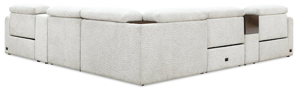 Hooker Furniture Anaheim Seven Piece Power Sectional White Performance Fabric Reclining Living Room Set SS900-7PC3-484