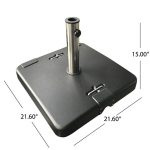 English Elm Christopher Knight Home® - MALDEN Concrete Square Umbrella Base 119 lb Black with Stainless Support Pole for 13ft Canopies 62767.00BLK