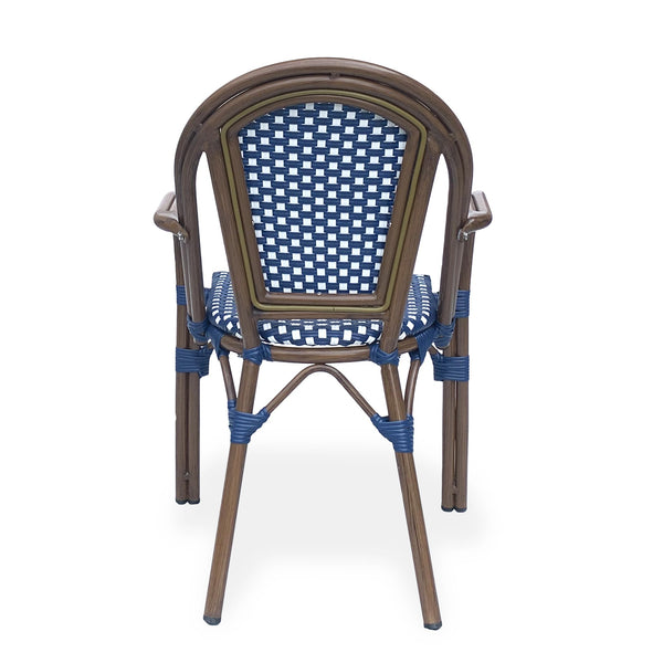 English Elm Bistro Wicker Outdoor Dining Chairs Set of Two with Rust Resistant Aluminum Frame Patio 72905.00NVY