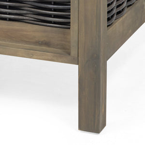 English Elm Christopher Knight Home® - Outdoor 4-Piece Acacia Wood Chat Set With Wicker Accents & Cushions – Perfect For Stylish Gatherings 68942.00DGRY-2_70141.00DGRY