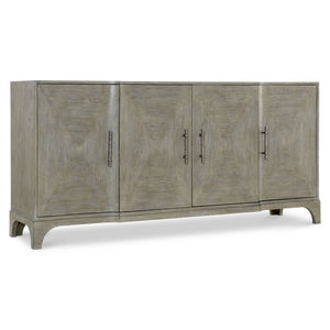 Bernhardt Bernhardt Albion Buffet Pewter Finish — Breakfront White Oak Storage Console With Soft-Close Doors 311132