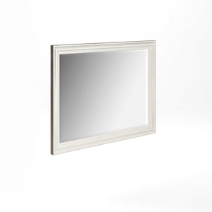 A.R.T. Furniture Blanc Landscape Mirror - Contemporary Alabaster & Burnished Bronze Frame, Versatile Beveled Glass Design White Parawood Solids,Glass 289120-1040