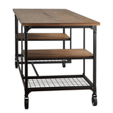 Homelegance By Top-Line Delano Industrial Modern Rustic Storage Desk Black Veneer