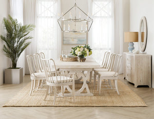 Hooker Furniture Serenity Topsail Rectangle Dining Table — Surf Oak Veneer, Double-Pedestal, 2X18" Leaves, Seats 8 6350-75207-80