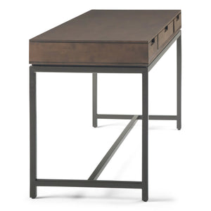 English Elm Banting Mid Century Desk In Walnut Brown - Stylish Workspace With Smart Storage & Industrial Touch B136P158455