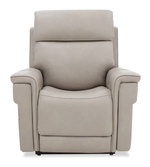 Hooker Furniture Lyra Semi-Aniline Top Grain Leather Power Lift Recliner With Wireless Charging, Cupholder, Lumbar Grey RC622-PHLL4-091