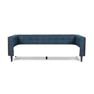 English Elm Christopher Knight Home® - 3-Seater Sofa - Stylish Navy Blue Upholstered Mid-Century Design With Button-Tufted Comfort & Durability 69871.00A_69871.00B