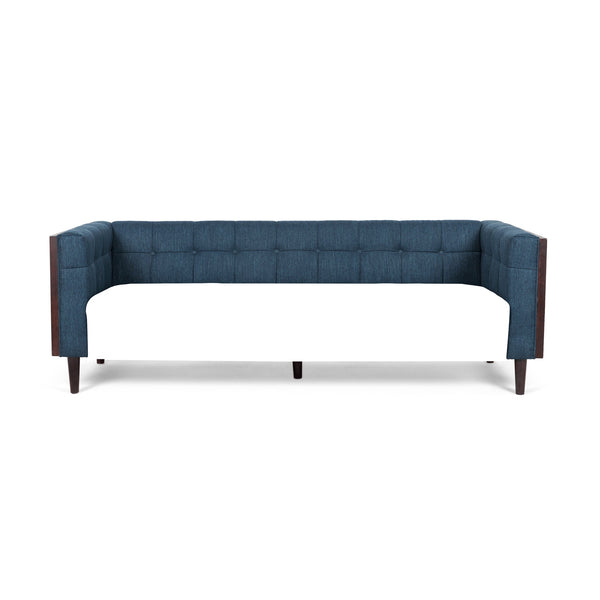 English Elm Christopher Knight Home® - 3-Seater Sofa - Stylish Navy Blue Upholstered Mid-Century Design With Button-Tufted Comfort & Durability 69871.00A_69871.00B