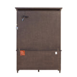 Revival Row Sliding Door Display Cabinet with Storage Drawers Brown with Chimney Smoke Finish P348-DR-K1 Pulaski Furniture