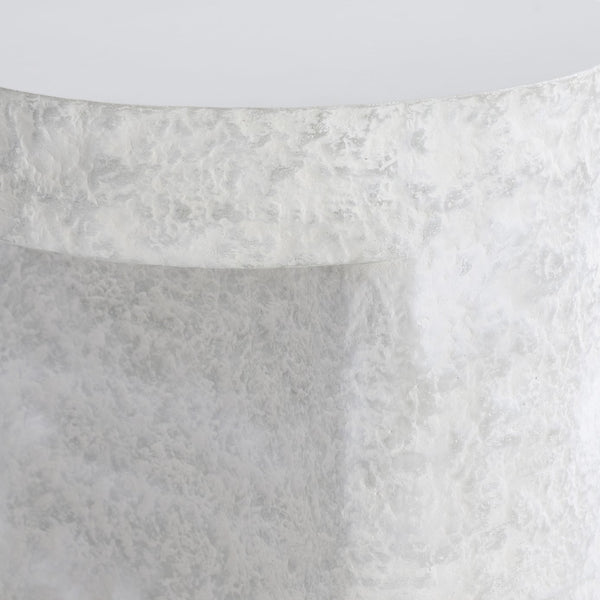 Bernhardt Bernhardt Pincio Side Table With Millstone Faux-Stone Finish, Sculptural Geometric Base, 22" Cube 549129